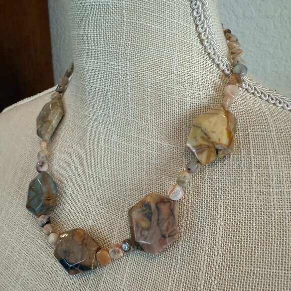 Jasper Stone Bead Necklace - Picture 3 of 6